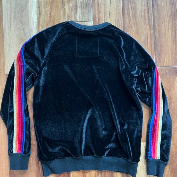 Aviator Nation - VELVET Classic Crew Sweatshirt - Stripes - Black - XS - Picture 4 of 5